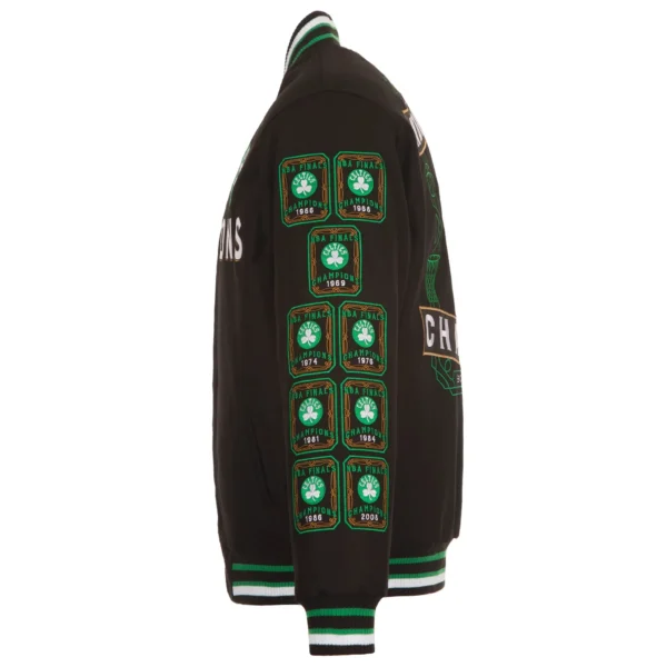 17-Time NBA Boston Celtics Finals Champions Black Varsity Jackets