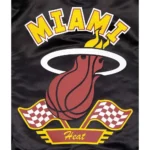 2024 Miami Heat Rally Drive Black Satin Varsity Jacket