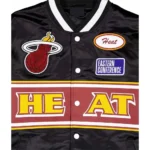 2024 Miami Heat Rally Drive Black Varsity Satin Jacket