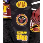 2024 Miami Heat Rally Drive Black Varsity Satin Jackets