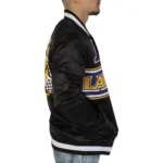 2024 Rally Drive LA Lakers Full-Snap Satin Black Jackets