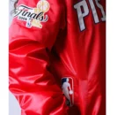 20th Anniversary Detroit Pistons Red Full-Snap Satin Jackets