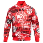 Atlanta Hawks Aop Satin Varsity Jacket