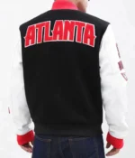 Atlanta Hawks Black and White Letterman Varsity Jackets