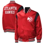 Atlanta Hawks Force Play Red Full-Snap Satin Jacket