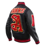 Atlanta Hawks Mash Up Logo Black Varsity Jackets