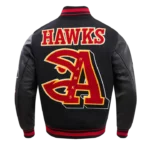 Atlanta Hawks Mash Up Logo Varsity Black Jacket