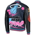 Basketball Full-Snap Team Miami Heat Pyramid Black Varsity Jacket