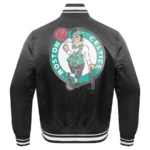 Boston Celtics Script Tail Full-Snap Satin Varsity Jackets