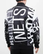 Brooklyn Nets Mashup Satin Printed Varsity Jackets