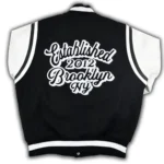 Brooklyn Nets Motto Black and White Varsity Jackets