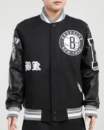 Brooklyn Nets Old English Varsity Wool Jacket