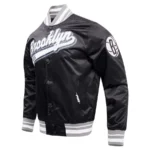 Brooklyn Nets Script Tail Full-Snap Satin Jacket