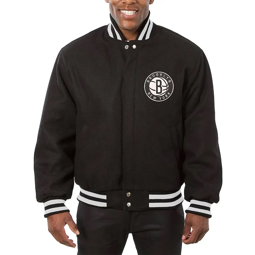 Brooklyn Nets Varsity Wool Black Jacket