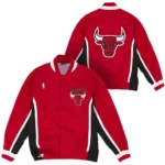 Chicago Bulls 1992-1993 Warm Up Full-Snap Red Jacket