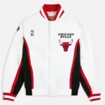 Chicago Bulls 1992-1993 Warm Up Full-Snap White Jacket