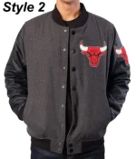 Chicago Bulls Black and Grey Jacket