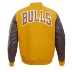 Chicago Bulls Classic Brown Bomber Wool Jacket