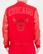 Chicago Bulls Classic Triple Red Bomber Wool Varsity Jackets