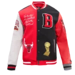 Chicago Bulls Color Block Wool Varsity Jacket