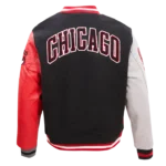 Chicago Bulls Color Block Wool Varsity Jackets