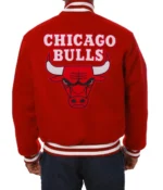 Chicago Bulls Embroidered Wool Red Varsity Jackets