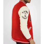 Chicago Bulls Full-Snap Red & Cream Varsity Wool And Leather Jacket