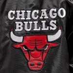 Chicago Bulls Full-Snap Starter Satin Black Varsity Jacket