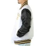 Chicago Bulls Gold Patches Varsity Full-Snap Satin Jacket