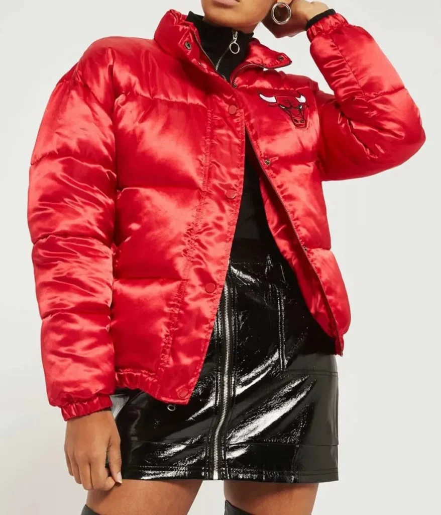 Chicago Bulls High School Red Puffer Jacket