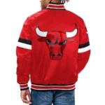 Chicago Bulls Home Game Full-Snap Varsity Red Satin Jackets