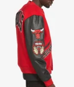 Chicago Bulls Leather and Red Wool Varsity Jacket