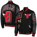 Chicago Bulls NBA Finals Champions Black Varsity Jacket