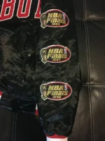 Chicago Bulls NBA Finals Championship Black Satin Jackets