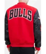 Chicago Bulls NBA Logo Red and Black Jacket For Mens And Womens