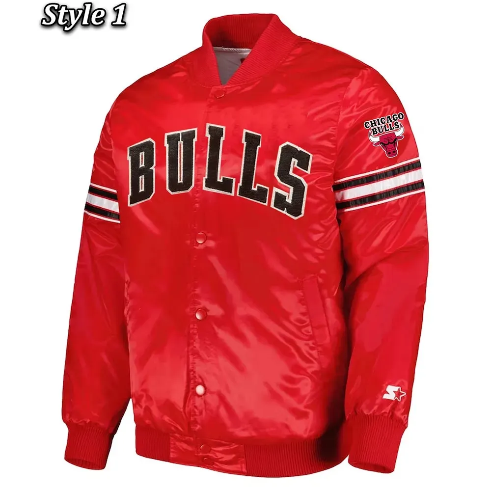 Chicago Bulls Pick & Roll Varsity Starter Satin Jacket