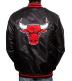 Chicago Bulls Red And Black Bomber Satin Varsity Jackets