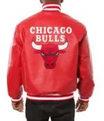 Chicago Bulls Red Leather Varsity Jackets