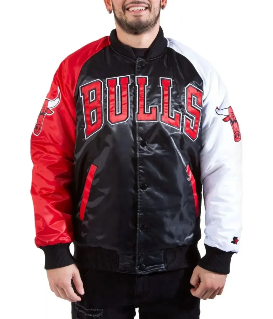 Chicago Bulls Tri-Color Varsity Satin Jacket