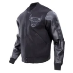 Chicago Bulls Triple Black Varsity Bomber Jackets