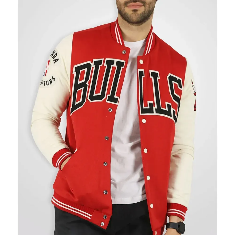 Chicago Bulls Varsity Red and Cream Jacket