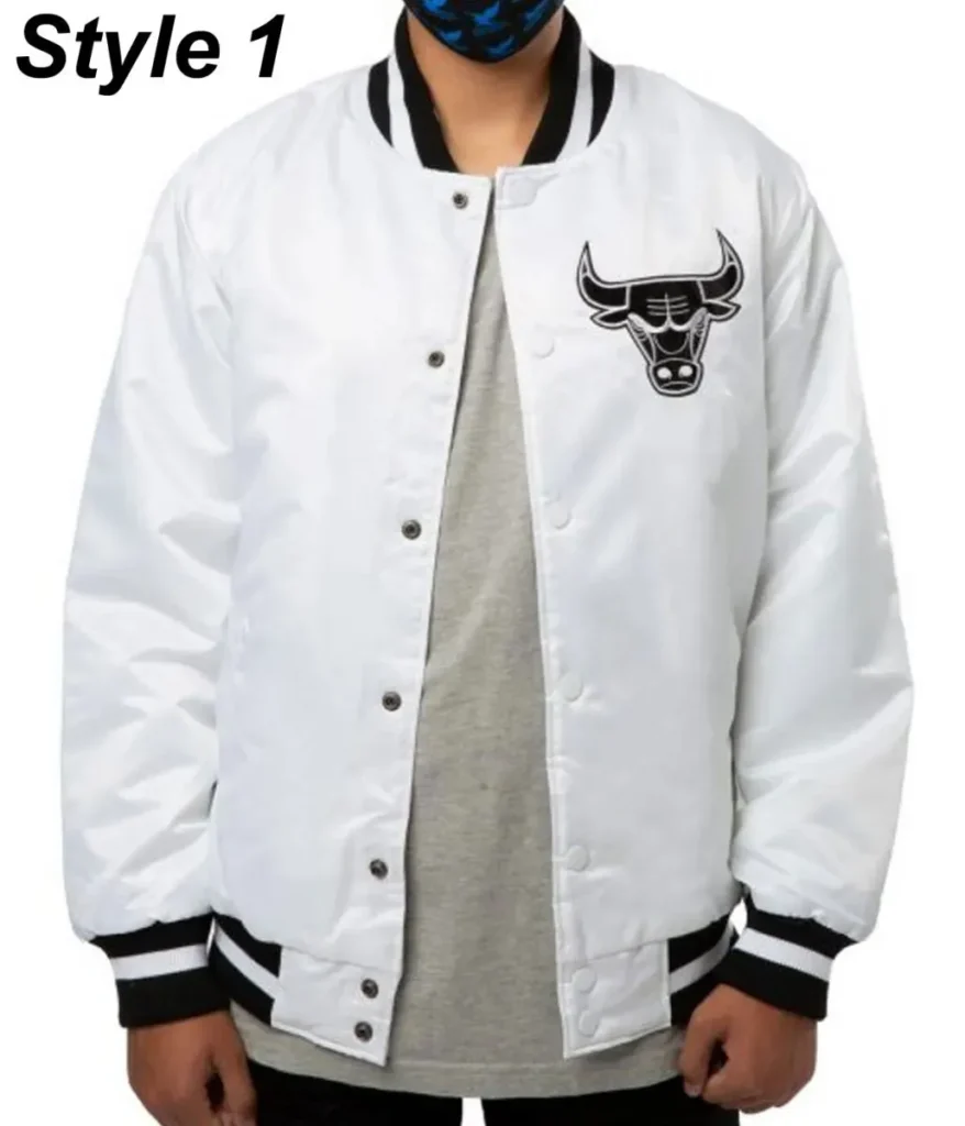 Chicago Bulls White Satin Style 1 Jacket