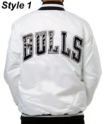 Chicago Bulls White Satin Style 1 Jackets