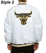 Chicago Bulls White Satin Style 2 Jackets