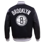 Classic Retro Brooklyn Nets Rib Wool Varsity Jackets