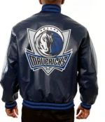 Dallas Mavericks Navy Blue Varsity Leather Jackets