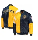 Denver Nuggets Full-Snap Color Block Satin Jacket