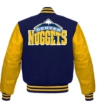 Denver Nuggets NBA Blue and Yellow Varsity Jackets