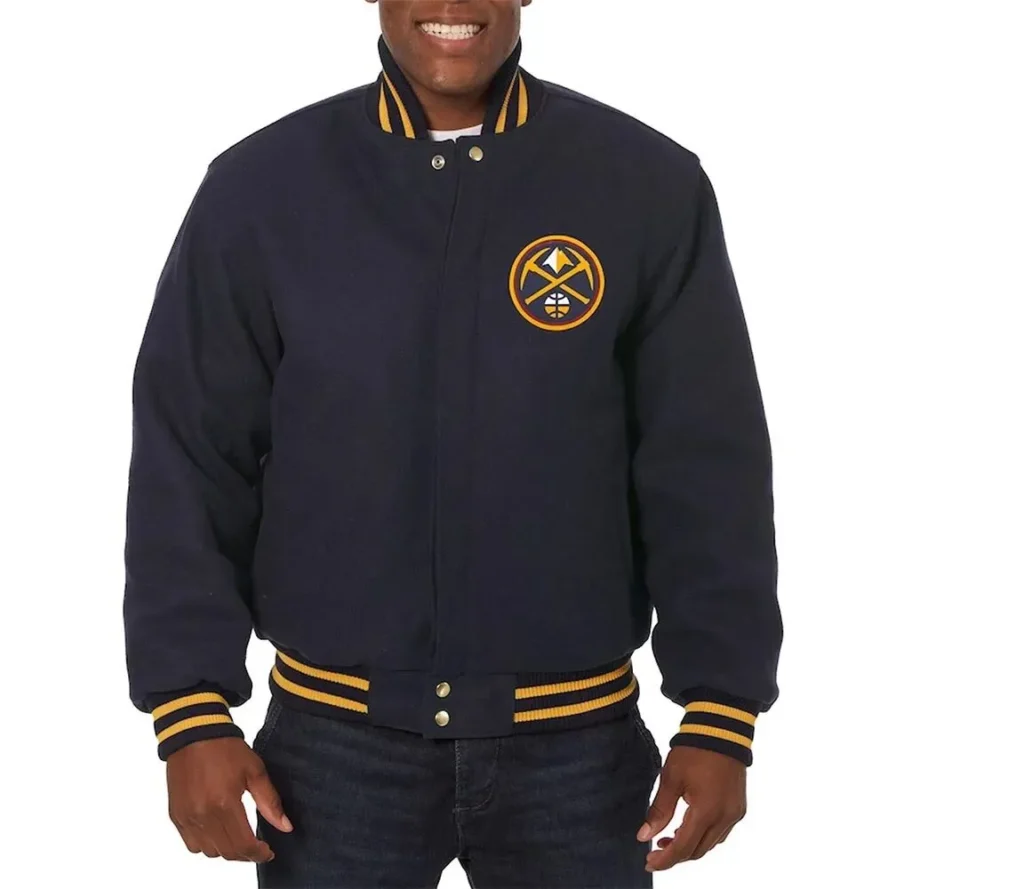 Denver Nuggets Navy Varsity Wool Jacket