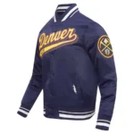 Denver Nuggets Script Tail Varsity Satin Jackets